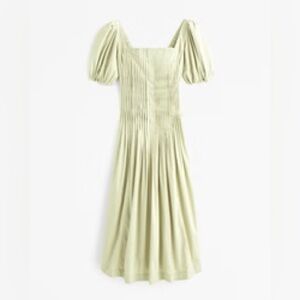 Abercrombie & Fitch Sage Green (shade lime) Midi Dress
